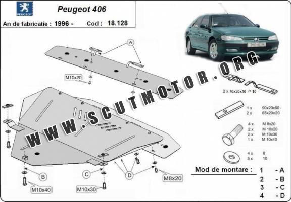 Scut motor metalic Peugeot 406