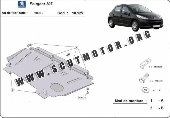 Scut motor metalic Peugeot 207