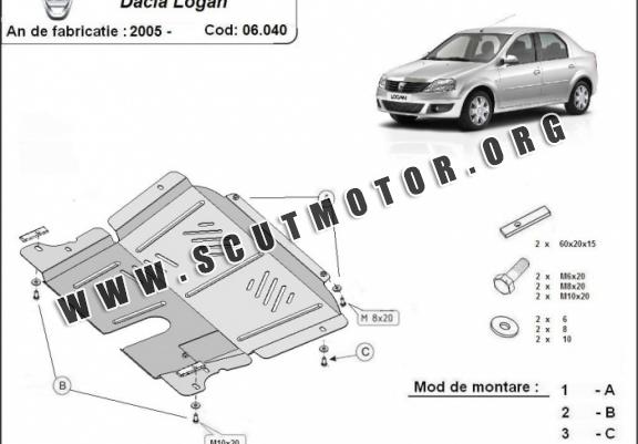 Scut motor metalic Dacia Logan 1