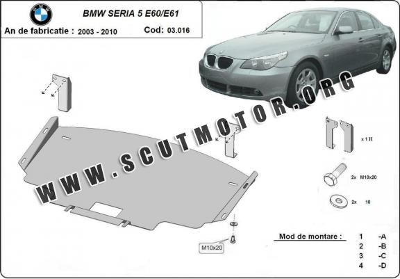 Scut motor metalic BMW Seria 5 E60/E61 cu bara normala