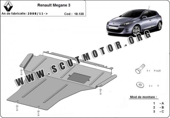 Scut motor metalic Renault Megane III