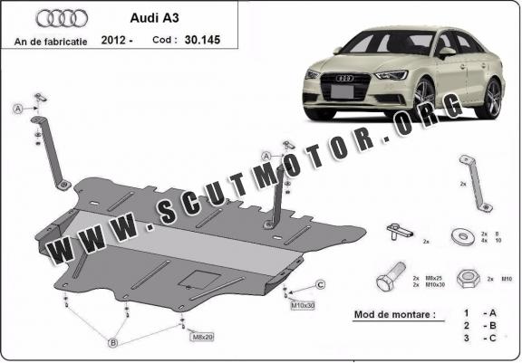 Scut motor metalic Audi A3 (8V) - Cutie viteză manuală