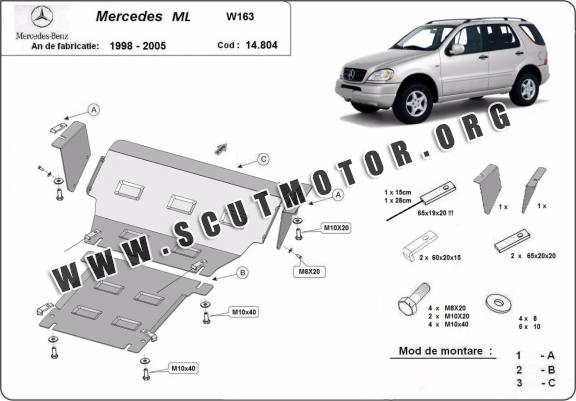 Scut motor metalic Mercedes ML W163