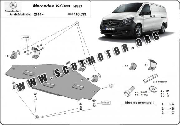 Scut metalic pentru sistemul Stop&GO Mercedes V-Class W447, 4x2, 1.6 D