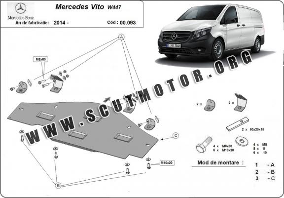 Scut metalic pentru sistemul Stop&GO Mercedes Vito W447, 4x2, 1.6 D