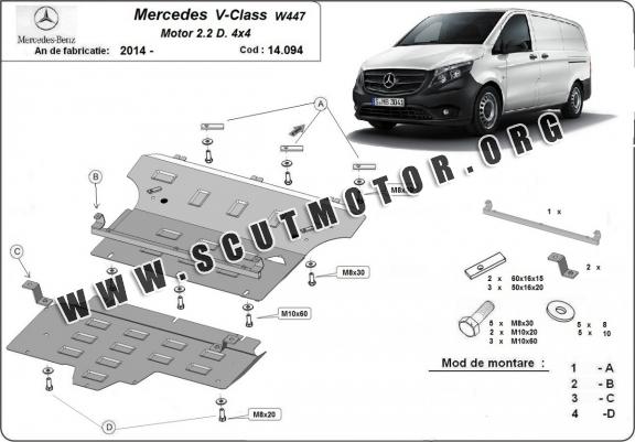 Scut motor metalic Mercedes V-Class W447 - 2.2D 4x4