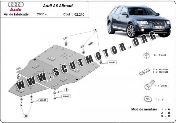 Scut motor metalic Audi A6 Allroad , fără lateral