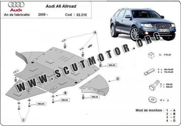 Scut motor metalic Audi A6 Allroad cu lateral