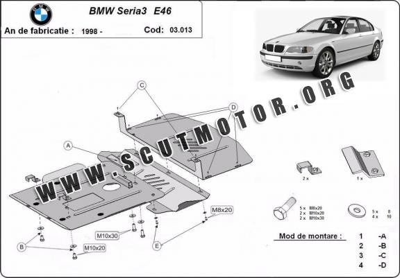Scut motor metalic BMW Seria 3 E46 - Benzină