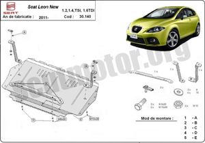 Scut motor metalic si cutie de viteză Seat Leon, 1.2, 1.4 Tsi, 1.6 Tdi, fabricat după 2008