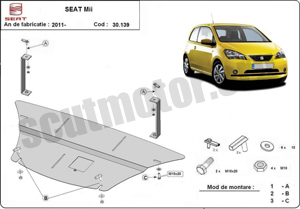 Scut motor metalic si cutie de viteză Seat Mii fabricat după 2011
