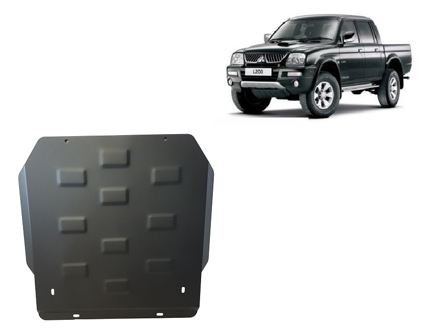 Protection Sous-Moteur Métallique Pour Mitsubishi L200 1998-2007 - Anti-Encastrement, Acier Revêtu - Fixation Facile
