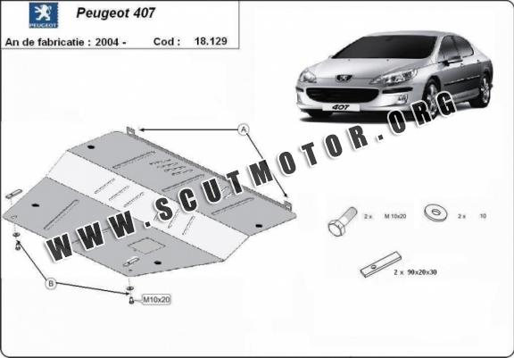 Scut motor metalic Peugeot 407