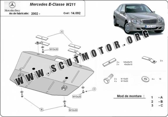 Scut motor metalic Mercedes E-Classe W211 - cutie de viteză automată