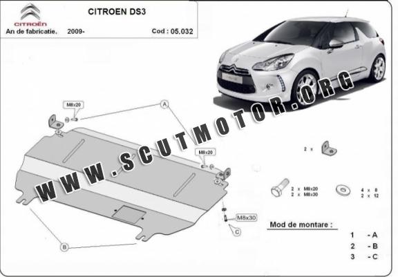 Scut motor metalic Citroen DS3