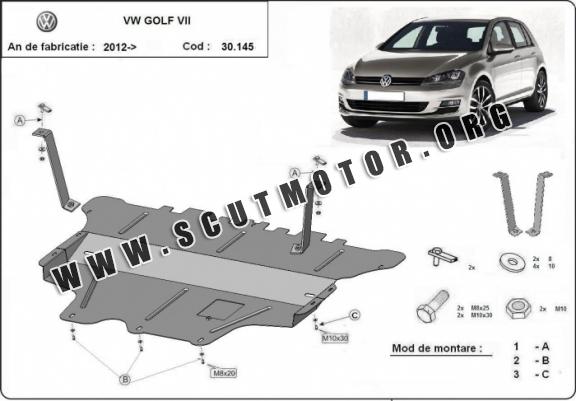 Scut motor metalic Vw Golf VII - cutie de viteză manuală