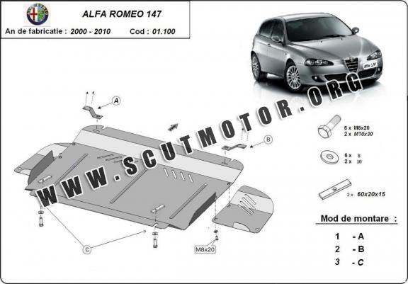 Scut motor metalic Alfa Romeo 147 