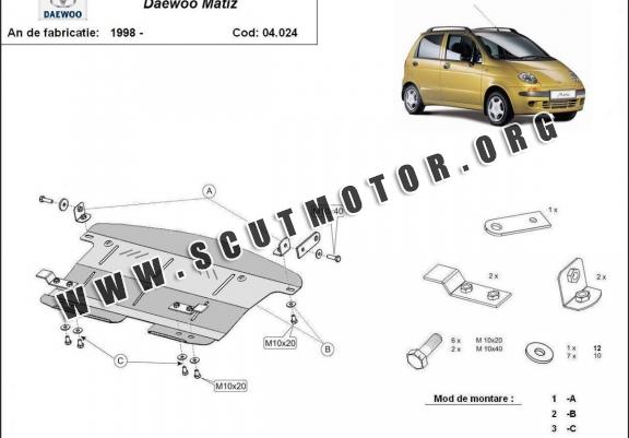 Scut motor metalic Daewoo Matiz