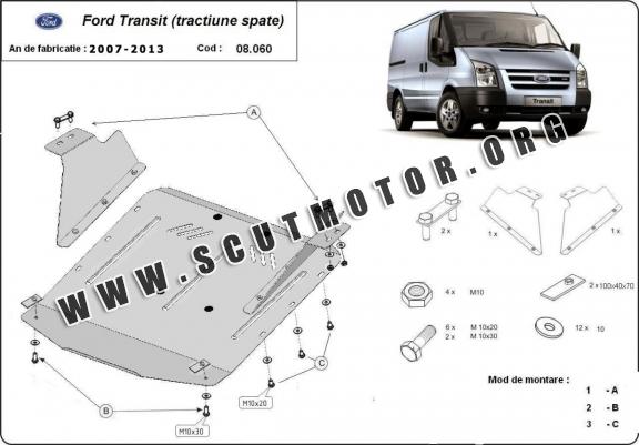 Scut motor metalic Ford Transit (tractiune spate)