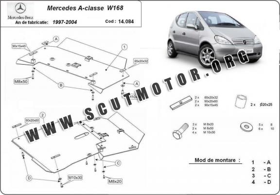 Scut motor metalic Mercedes A-Classe W168