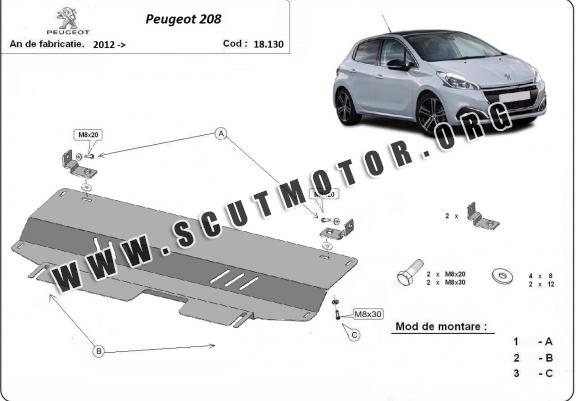 Scut motor metalic Peugeot 208