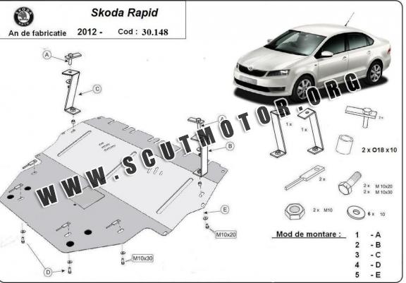 Scut motor metalic Skoda Rapid