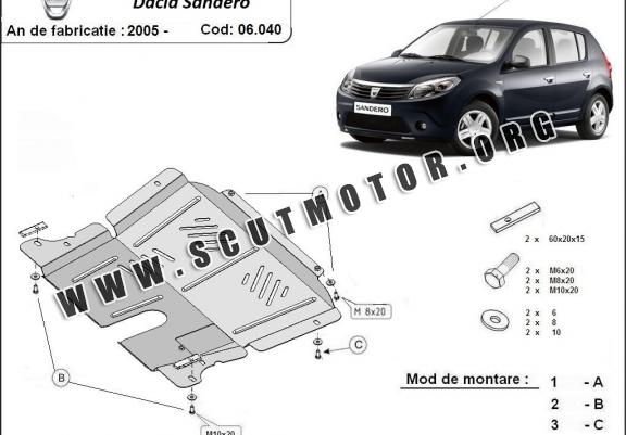 Scut motor metalic Dacia Sandero