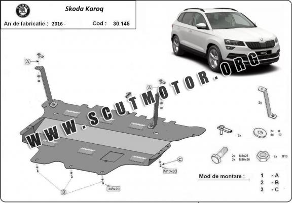 Scut motor metalic Skoda Karoq - cutie de viteză manuală