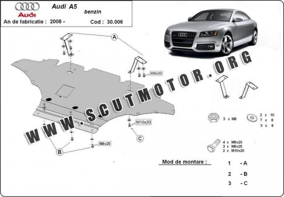 Scut motor metalic Audi A5 - benzină