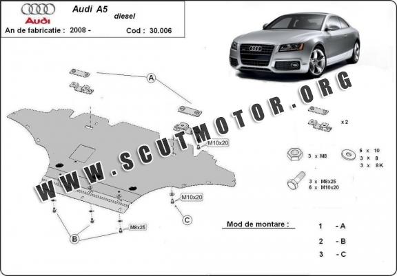 Scut motor metalic Audi A5 - diesel