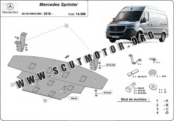 Scut motor metalic Mercedes Sprinter-Tracțiune spate