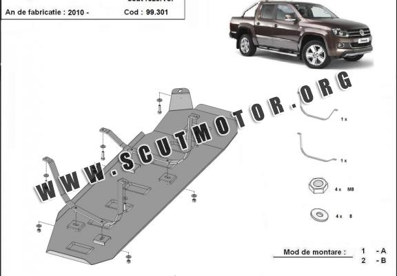  Scut rezervor Volkswagen Amarok - pentru varianta fara scut de plastic