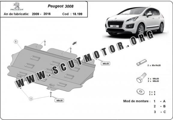 Scut motor metalic Peugeot 3008