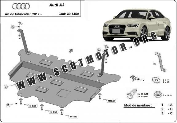 Scut motor metalic Audi A3 (8V) - Cutie viteză automată