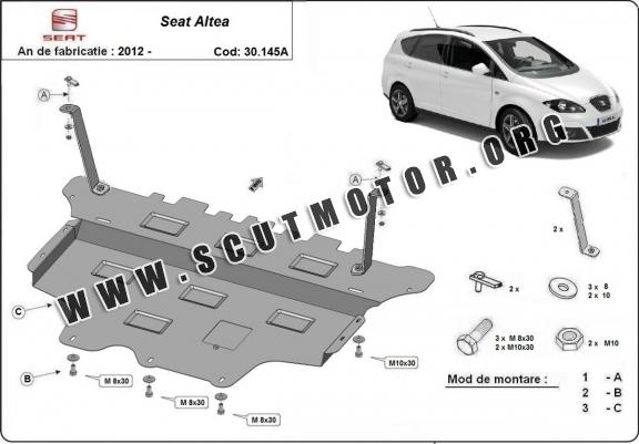 Scut motor metalic Seat Altea - cutie viteză automată