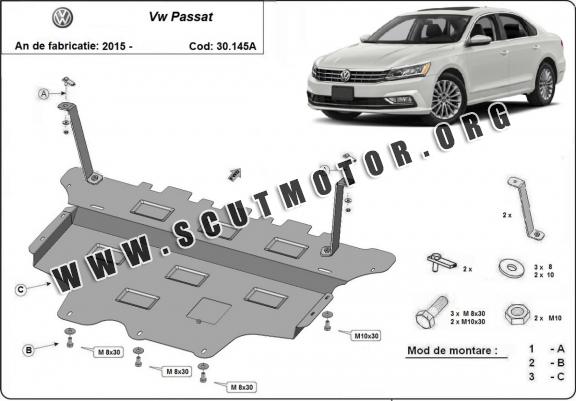 Scut motor metalic Volkswagen Passat B8 - cutie de viteză automtă