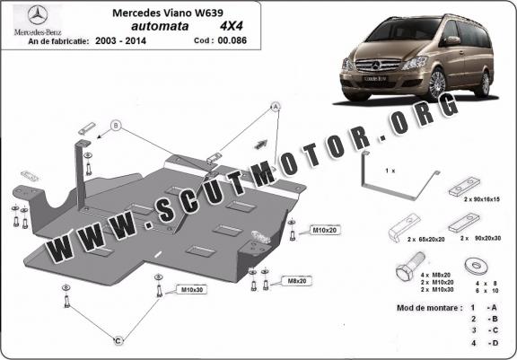 Scut metalic cutie de viteză și reductor Mercedes Viano W639, varianta 4x4 automată