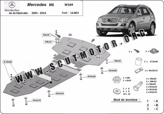Scut motor metalic Mercedes ML W164