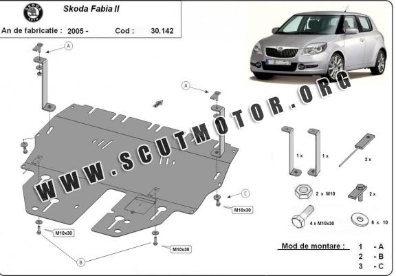 Scut motor metalic Skoda Fabia 2 - Benzina