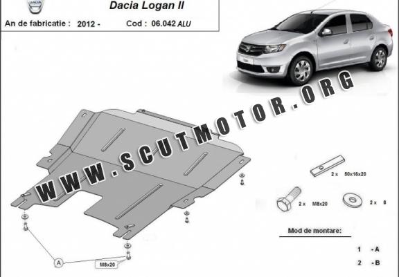 Scut motor metalic din aluminiu Dacia Logan 2