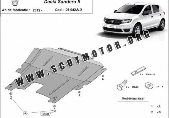 Scut motor metalic din aluminiu Dacia Sandero 2