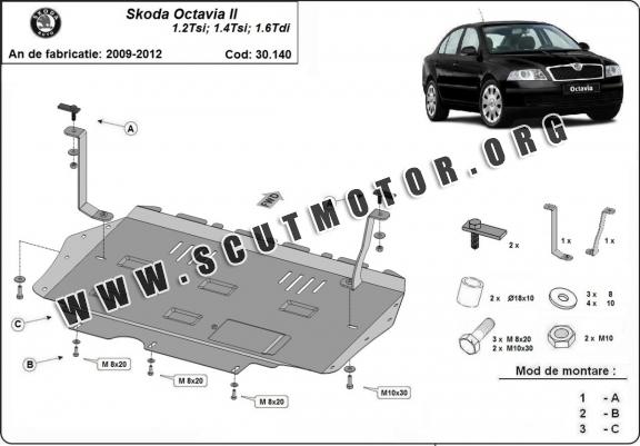 Scut motor metalic Skoda Octavia 2