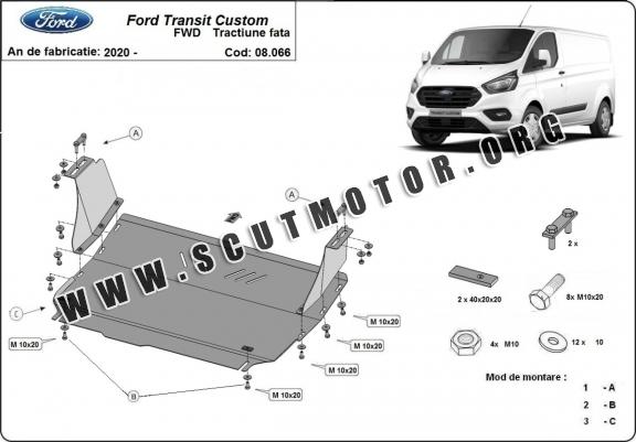 Scut motor metalic Ford Transit Custom - tractiune fata