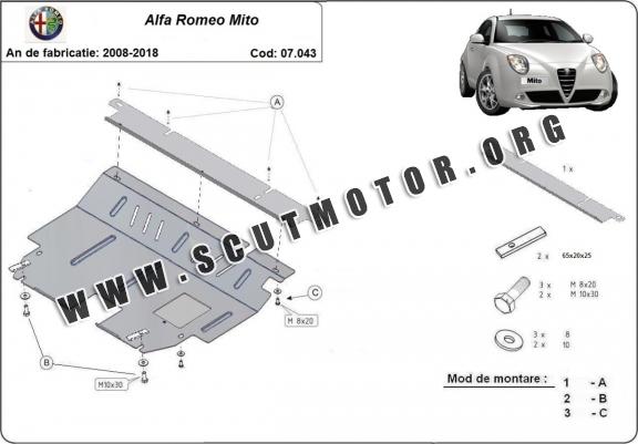 Scut motor metalic Alfa Romeo Mito