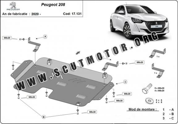 Scut motor metalic Peugeot 208