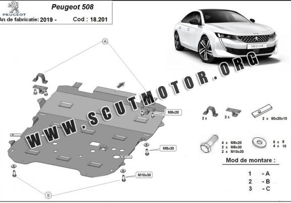 Scut motor metalic Peugeot 508