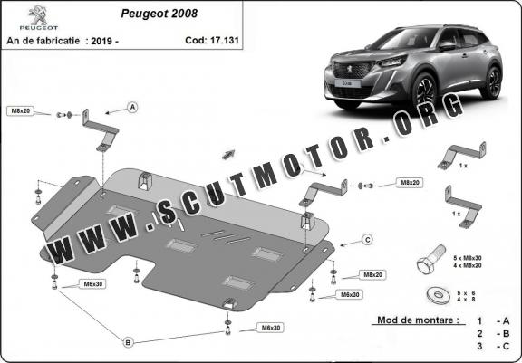 Scut motor metalic Peugeot 2008