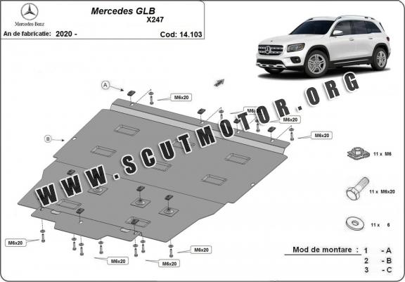 Scut motor metalic Mercedes GLB X247