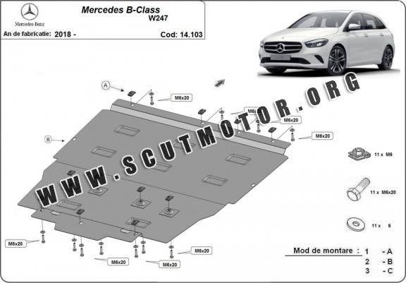 Scut motor metalic Mercedes B-Classe