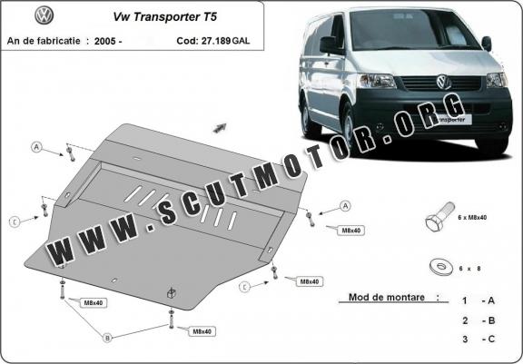 Scut motor metalic galvanizat Volkswagen Transporter T5